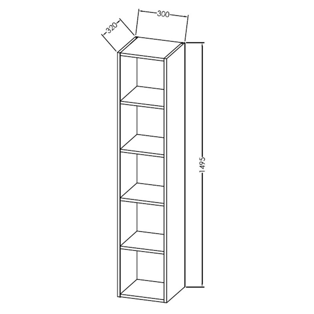 Dulap baie suspendat KolpaSan Naomi cu polite, 150 cm, stejar [2]