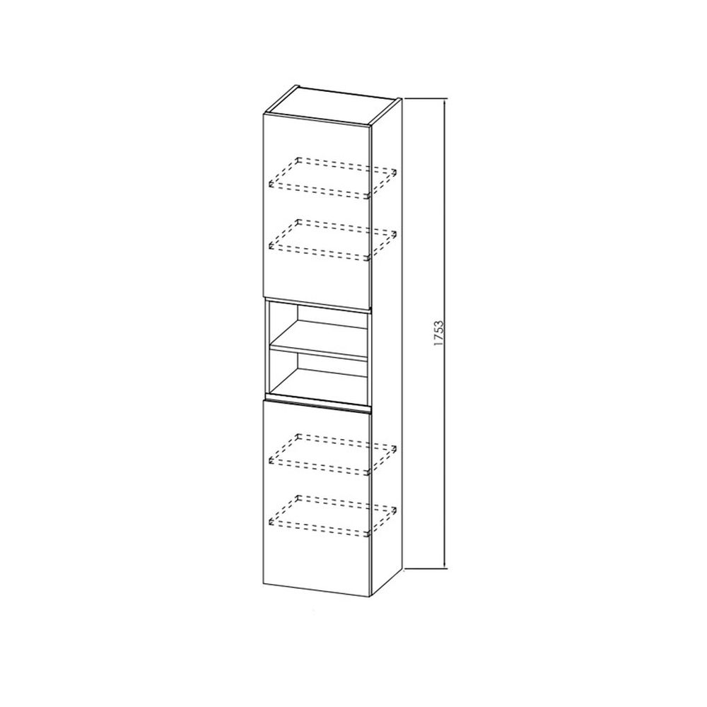 Dulap baie suspendat alb mat 175 cm cu 2 usi si polita Kolpasan Oxana [3]