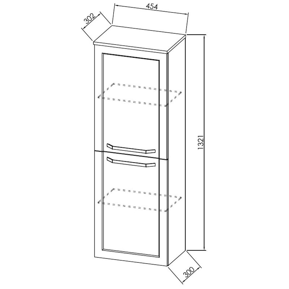 Dulap baie alb suspendat 132 cm cu 2 usi KolpaSan Blanche [3]