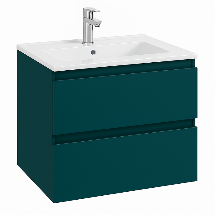 Dulap baie suspendat 60 cm, verde inchis mat, pentru lavoar, Defra Como [1]