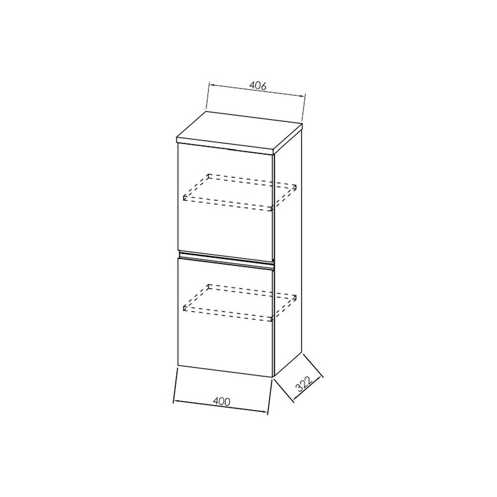 Dulap baie suspendat alb mat 95 cm cu doua usi KolpaSan Oxana [5]