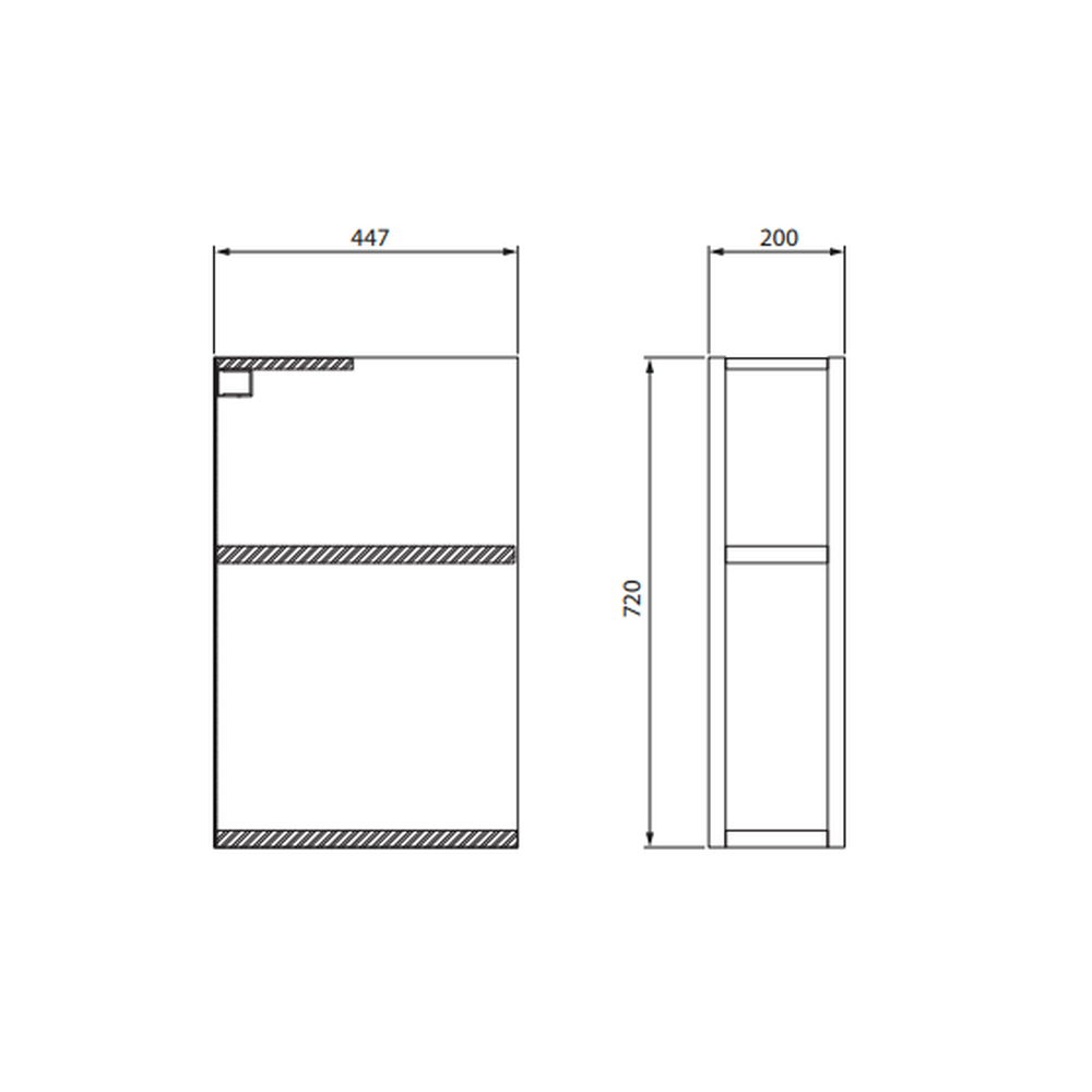 Dulap baie suspendat Cersanit City, 72 cm, stejar [2]