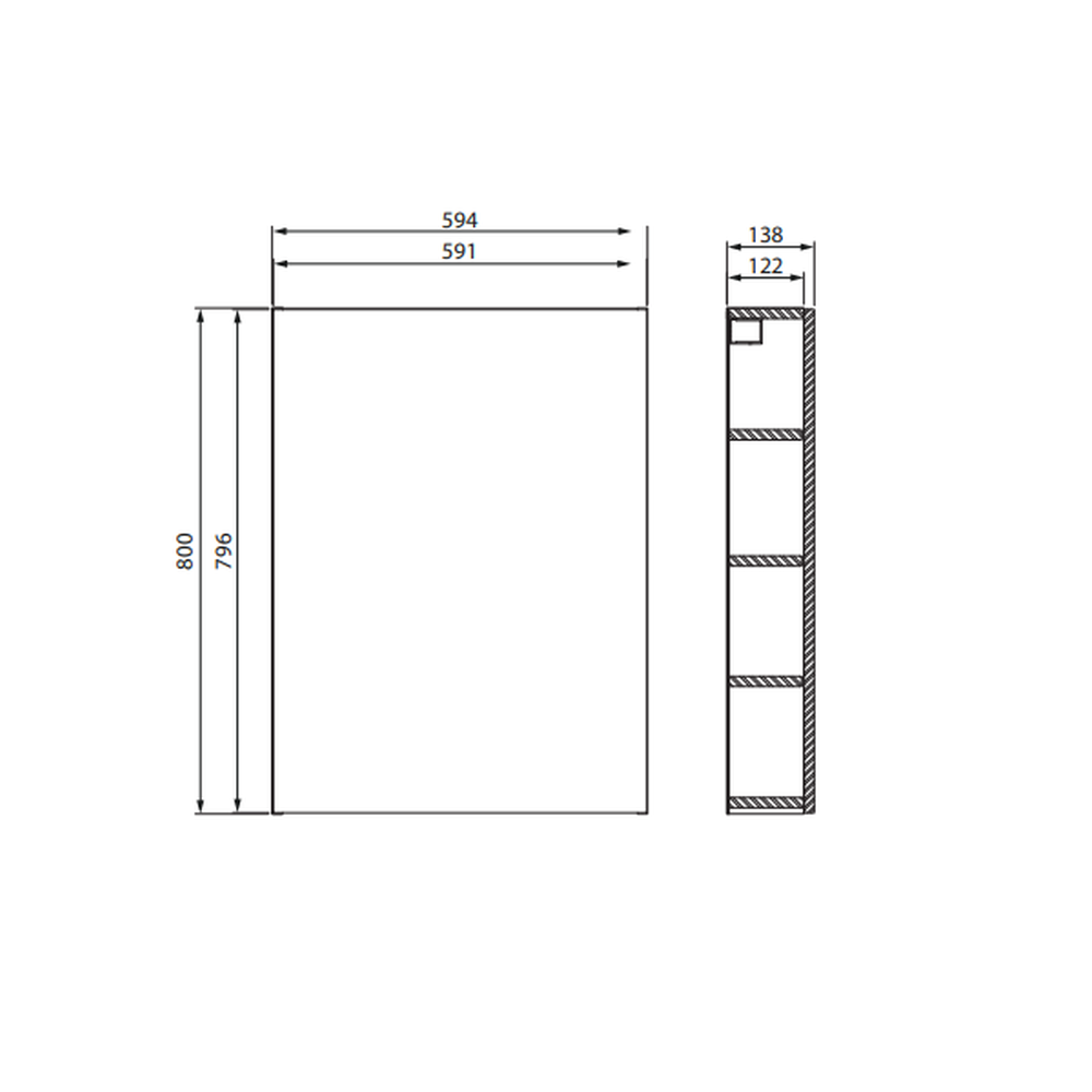 Dulap baie suspendat Cersanit City, o usa, 60 cm, alb [3]