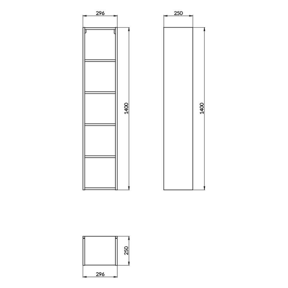 Dulap baie suspendat Cersanit Crea, 140 cm, alb, montat [2]
