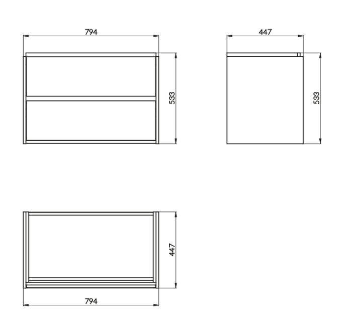 Dulap baie suspendat Cersanit Crea pentru lavoar incastrabil, 80 cm, stejar [5]