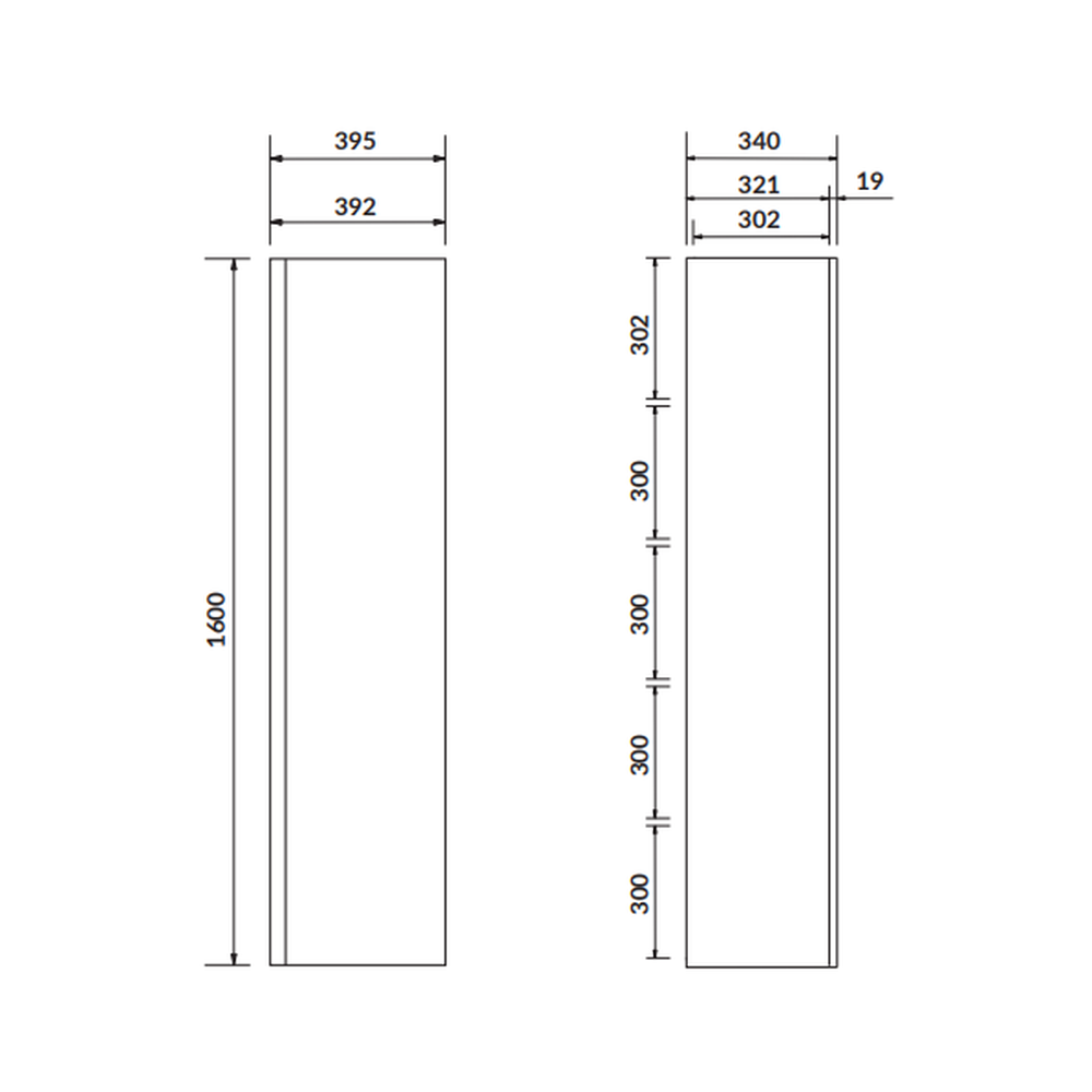 Dulap baie suspendat Cersanit Moduo, o usa, 160 cm, alb [3]