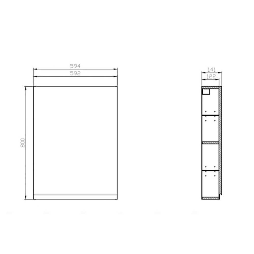 Dulap baie suspendat Cersanit Moduo, o usa, 60 cm, antracit [2]