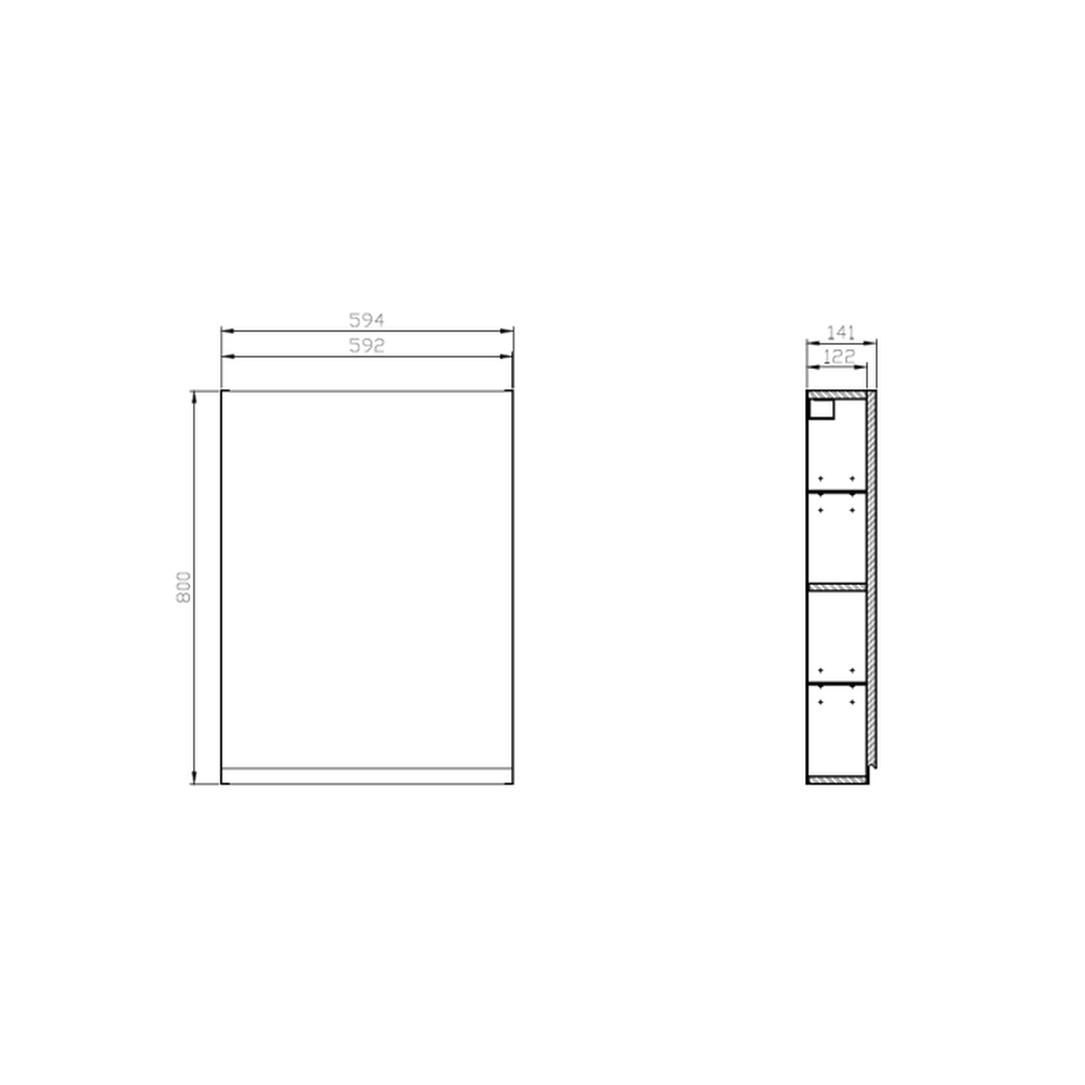 Dulap baie suspendat Cersanit Moduo, o usa, 60 cm, alb, montat [2]