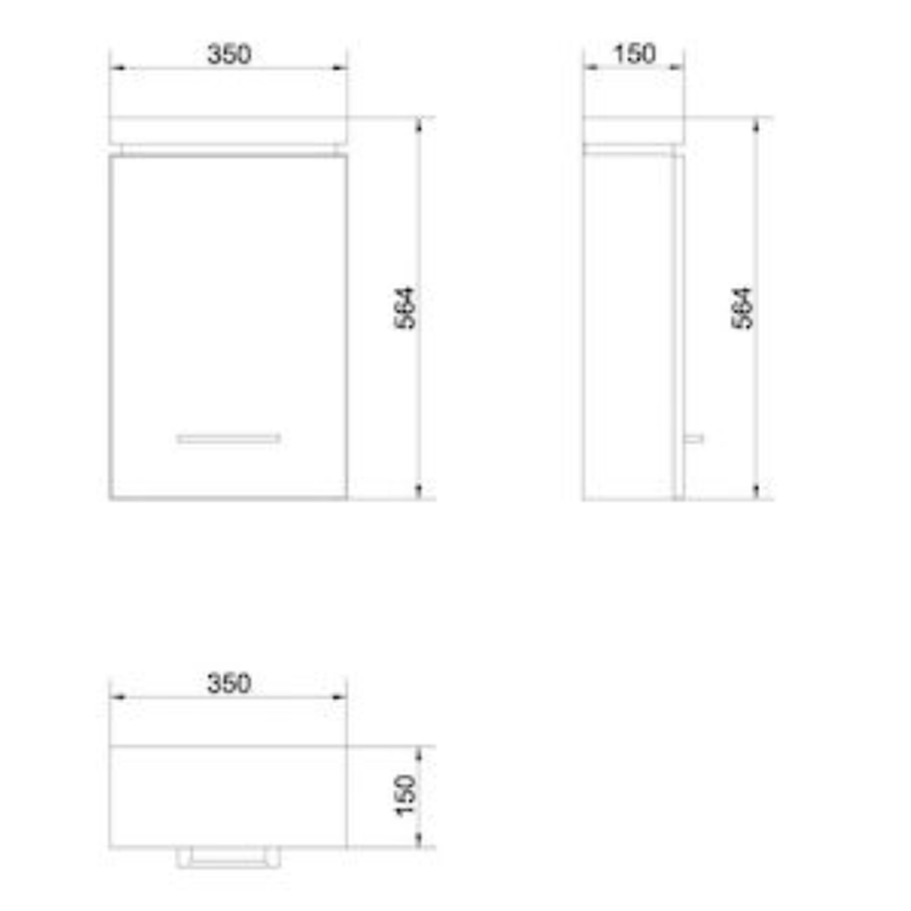 Dulap baie suspendat Cersanit Olivia, o usa, 57 cm, alb [2]