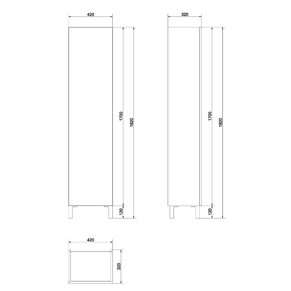 Dulap baie suspendat Cersanit Smart, o usa, 170 cm, alb, montat [2]