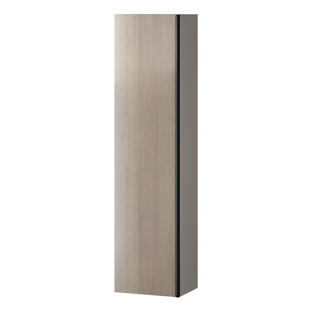 Dulap baie suspendat Cersanit Virgo, o usa, 160 cm, stejar maner negru, montat
