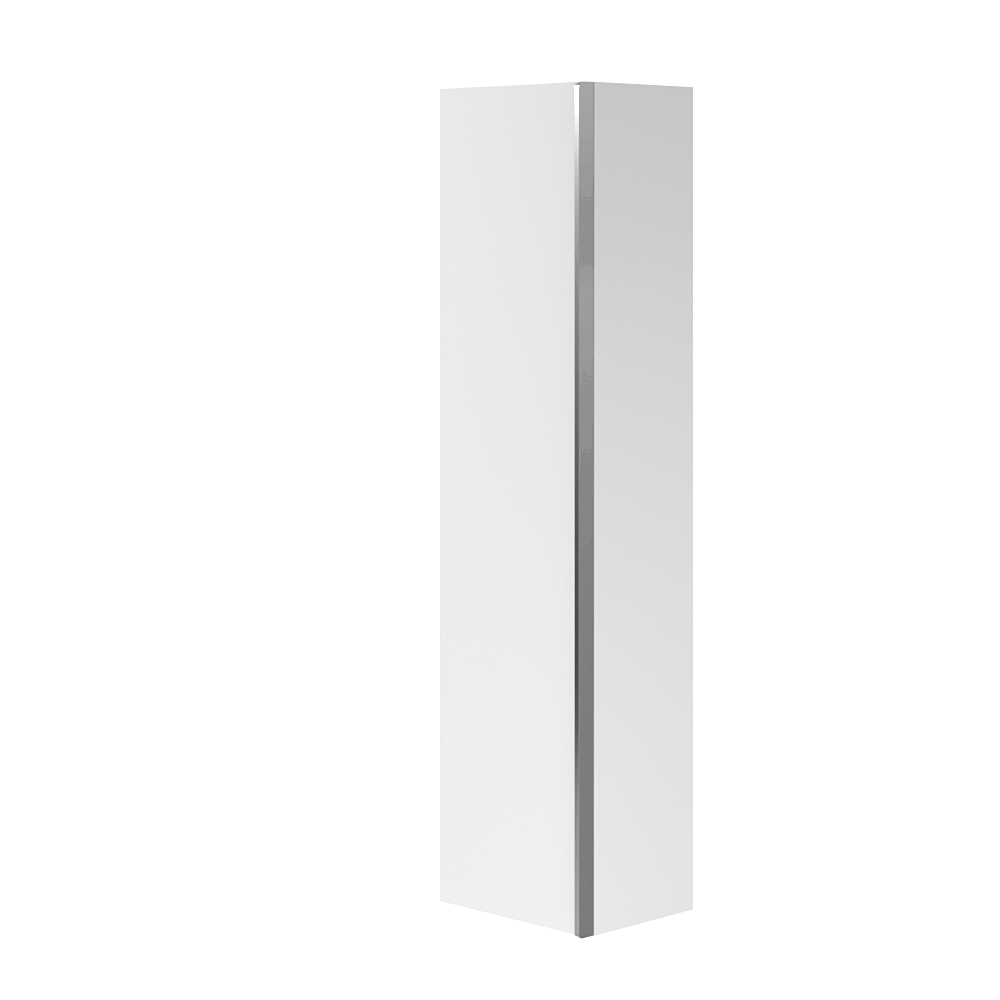 Dulap baie suspendat Cersanit Virgo, o usa, 160 cm, alb maner crom, montat [2]