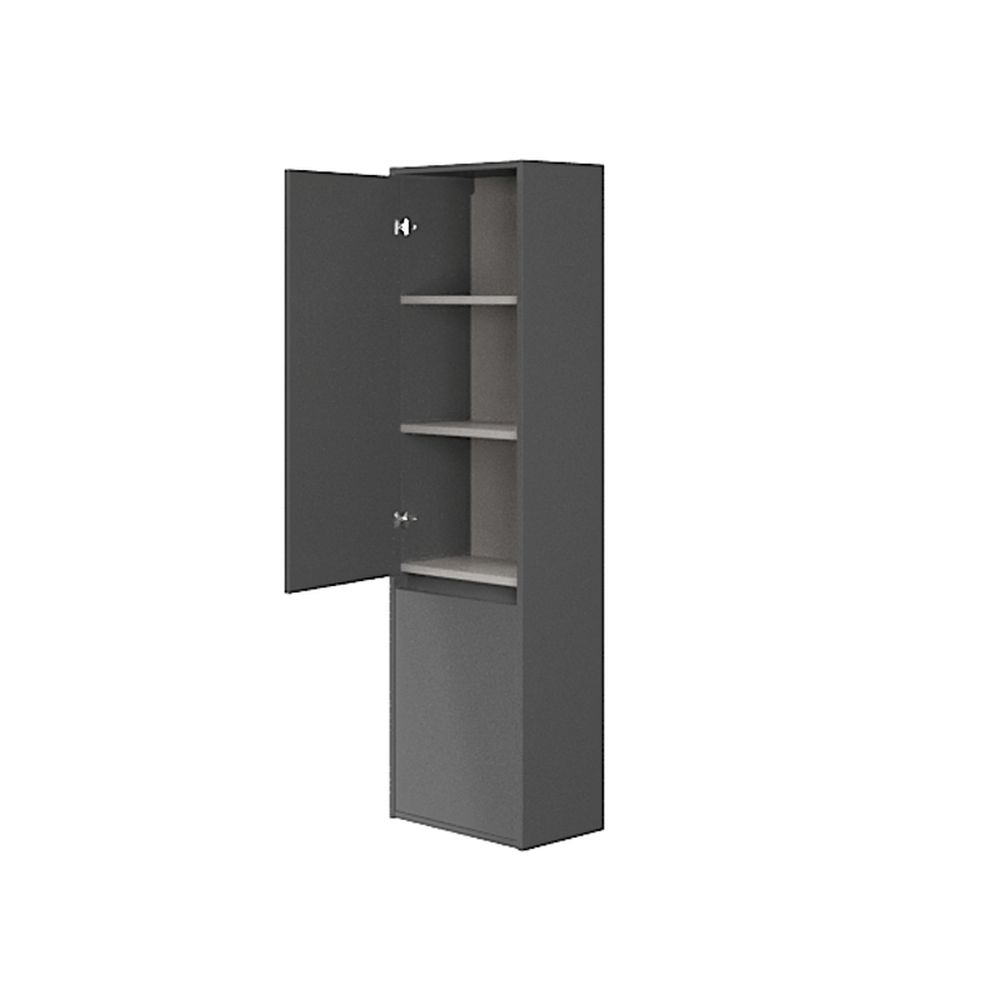 Dulap baie suspendat Cersanit Crea, 2 usi, 140 cm, gri [2]