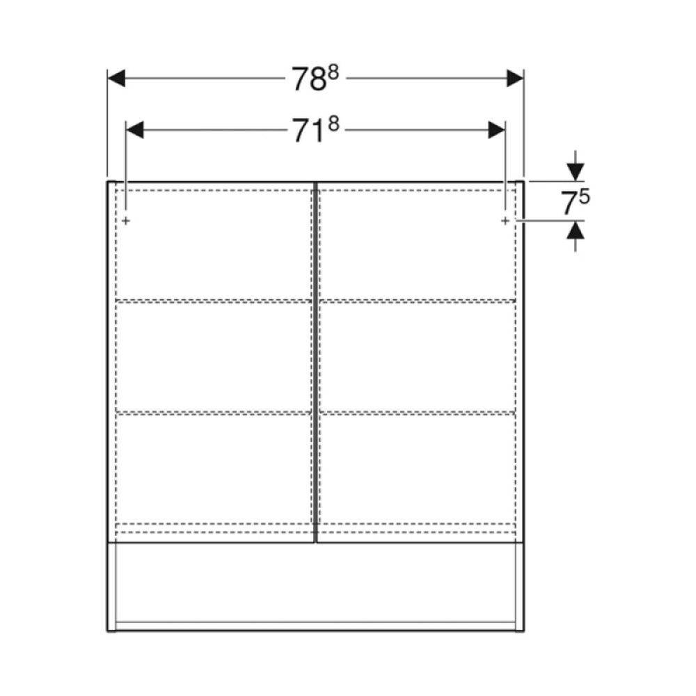 Dulap suspendat cu oglinda Geberit Selnova Square, 80 cm, nuc inchis [3]