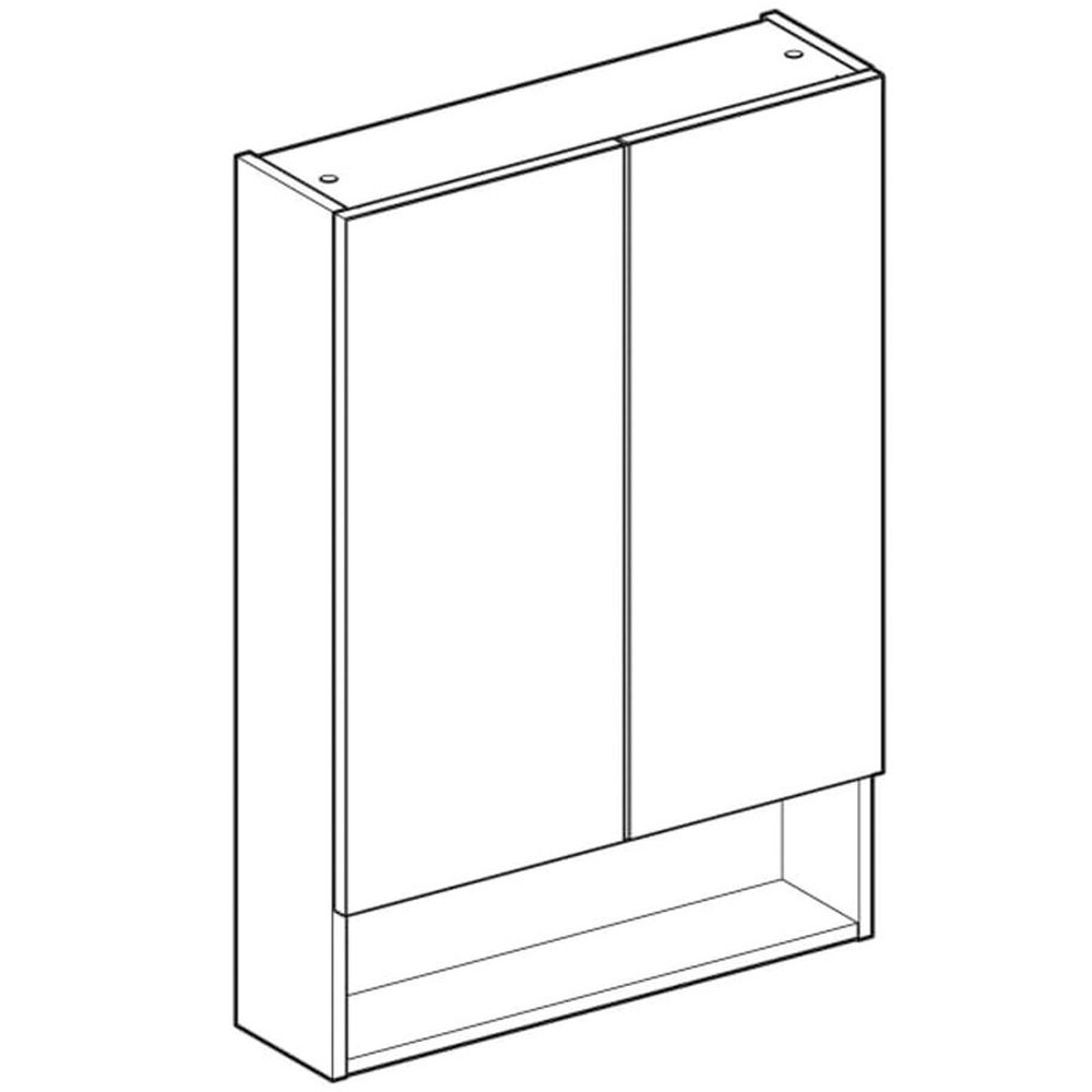 Dulap suspendat cu oglinda Geberit Selnova Square, 80 cm, nuc inchis [2]
