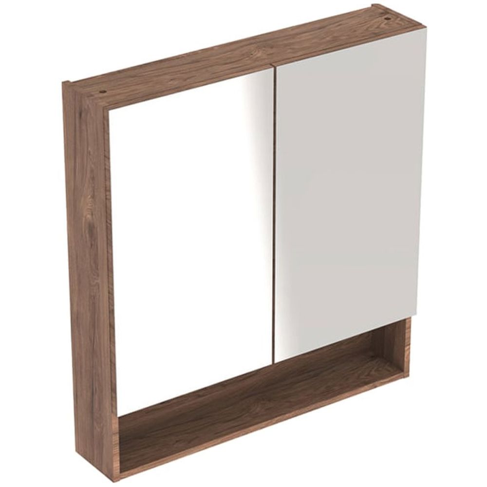 Dulap cu oglinzi 85x79x18 cm, 2 usi, nuc hickory