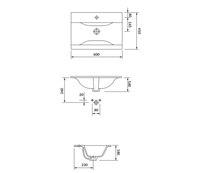 Dulap baie suspendat cu lavoar 60x45 cm, nuc, 2 sertare cu soft close, Cersanit Niko [3]