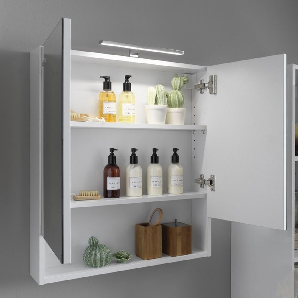 Dulap suspendat alb 65 cm cu oglinda si 2 usi KolpaSan Evelin [3]