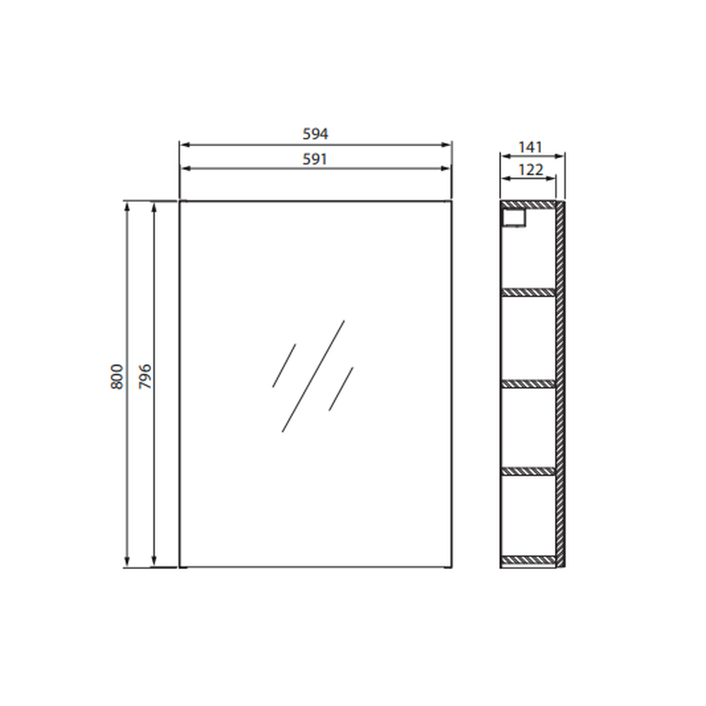 Dulap suspendat cu oglinda Cersanit City, 60 cm, alb [3]