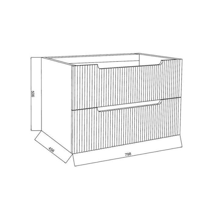 Dulap baie suspendat pentru lavoar 80 cm, cu riflaje rovere oro, Fluminia Malta [3]