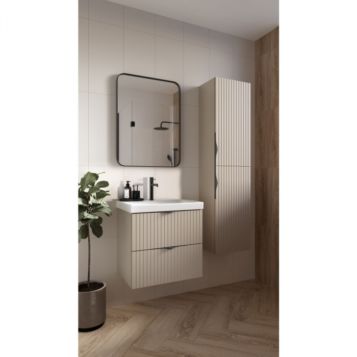 Dulap baie suspendat tip coloana cu o usa, 160 cm, casmir mat, MDF, Cersanit Tirso [3]