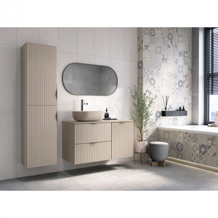 Dulap baie suspendat tip coloana cu o usa, 160 cm, casmir mat, MDF, Cersanit Tirso [2]