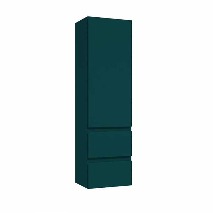 Dulap baie suspendat verde inchis mat, 140 cm, cu o usa reversibila si doua sertare, Defra Como [1]