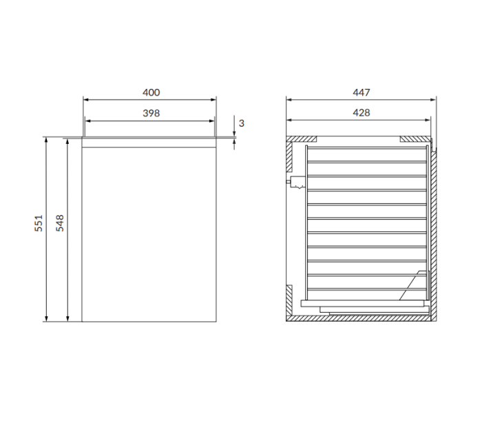 Dulap baie suspendat 40 cm, pentru lavoar cu sertar cos rufe, casmir mat, Cersanit Moduo [3]