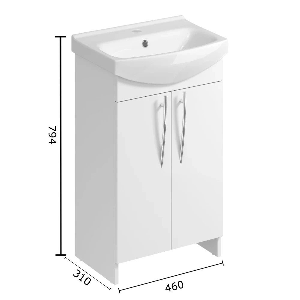 Dulap baie Cersanit Arsena, 50 cm, pentru lavoar [2]