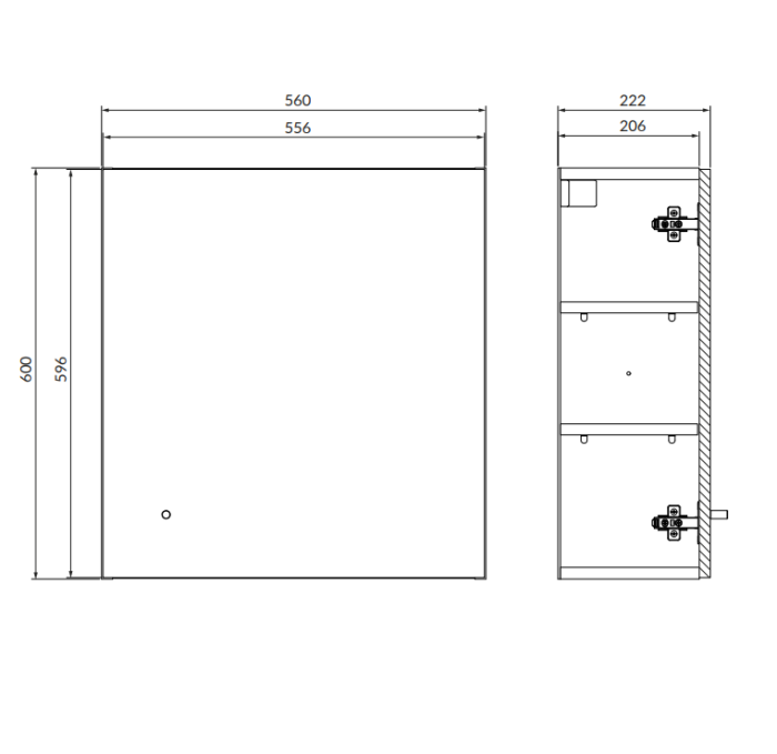 Dulap baie suspendat, cu usa, 60x56 cm, antracit, Cersanit Larga [2]