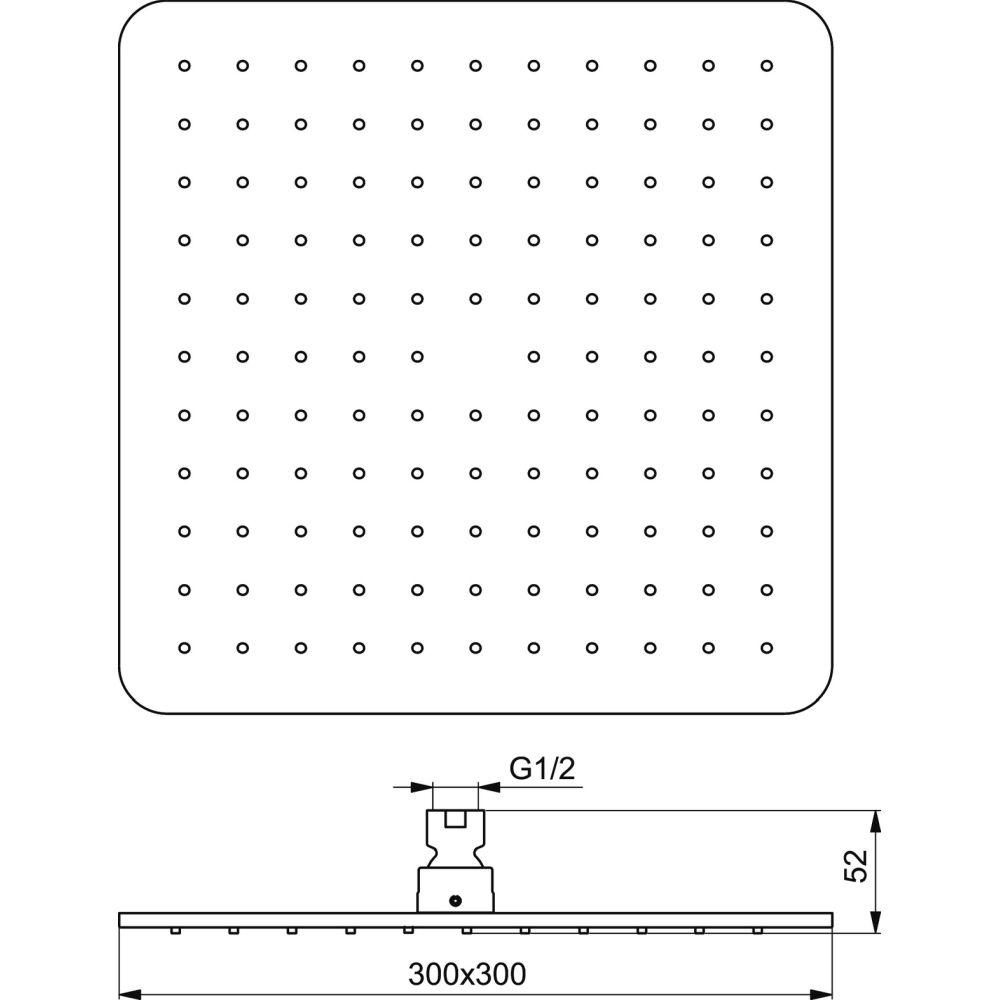 Palarie dus patrata Ideal Standard Idealrain Cube crom lucios 300x300 mm [2]