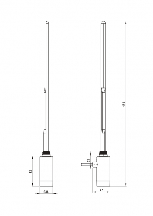 Element de incalzire electric, pentru calorifer baie, titan mat, 600 W, Deante Silia [3]