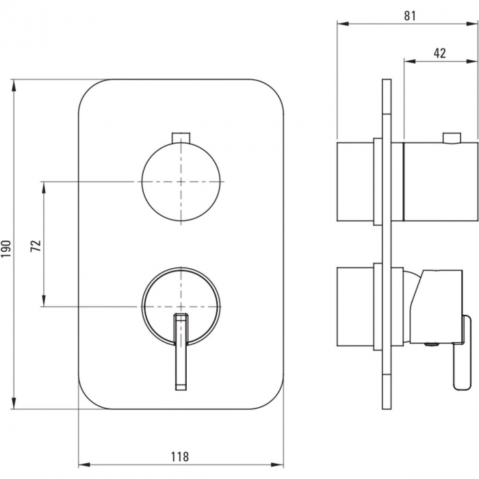Capac pentru baterie cada, element extern BOX ascuns, crom, Deante Silia [2]