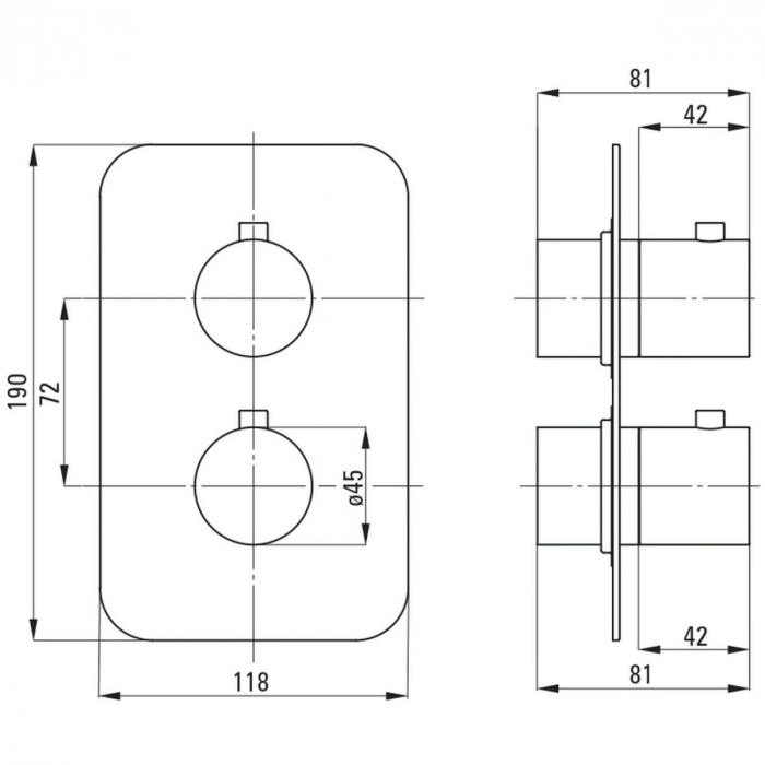 Capac pentru baterie cada cu termostat, element extern BOX, alb, Deante Therm [2]
