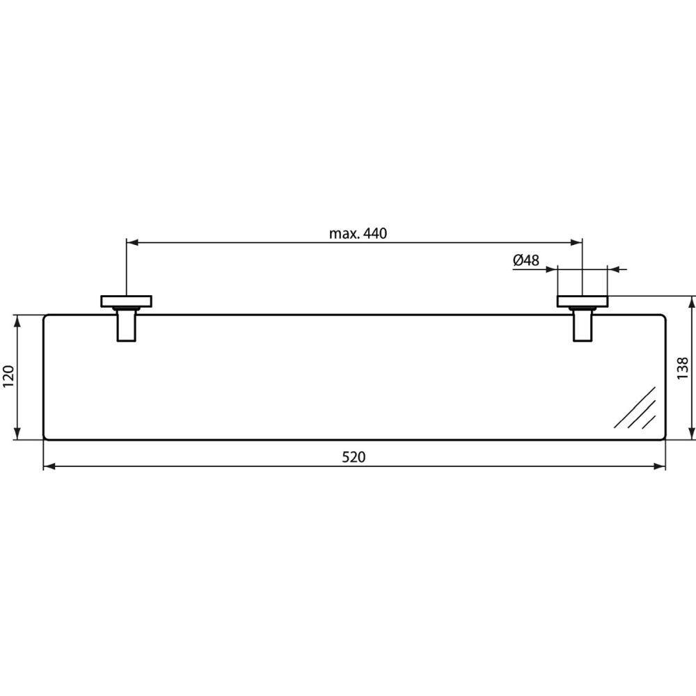 Etajera baie sticla Ideal Standard IOM 52 cm negru mat [3]
