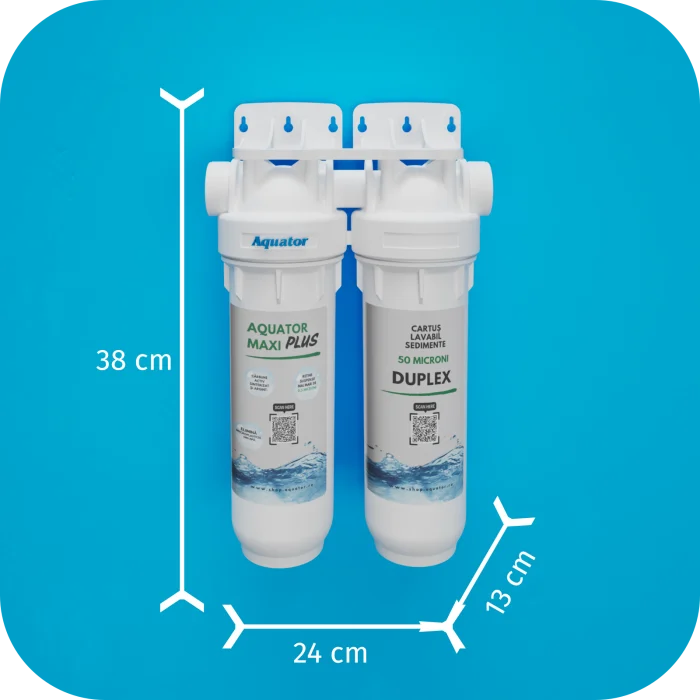 Filtru de apa Aquator Maxi Duplex Plus, 5000-8000 litri, sistem complet cu rezerva inclusa [2]