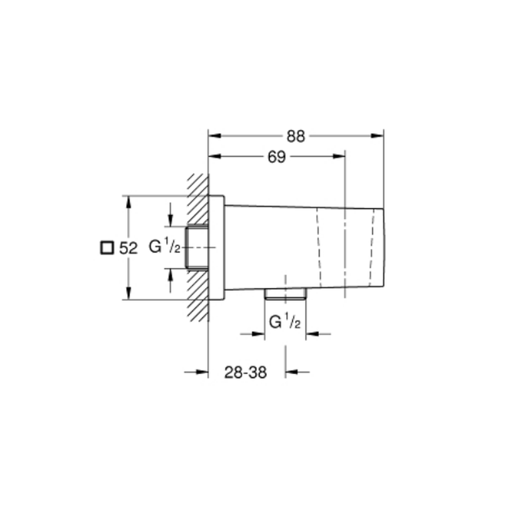 Cot racord furtun cu suport para dus culoare crom Grohe Euphoria Cube [4]