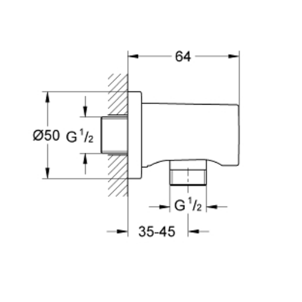 Cot racord furtun culoare crom Grohe Rainshower [4]