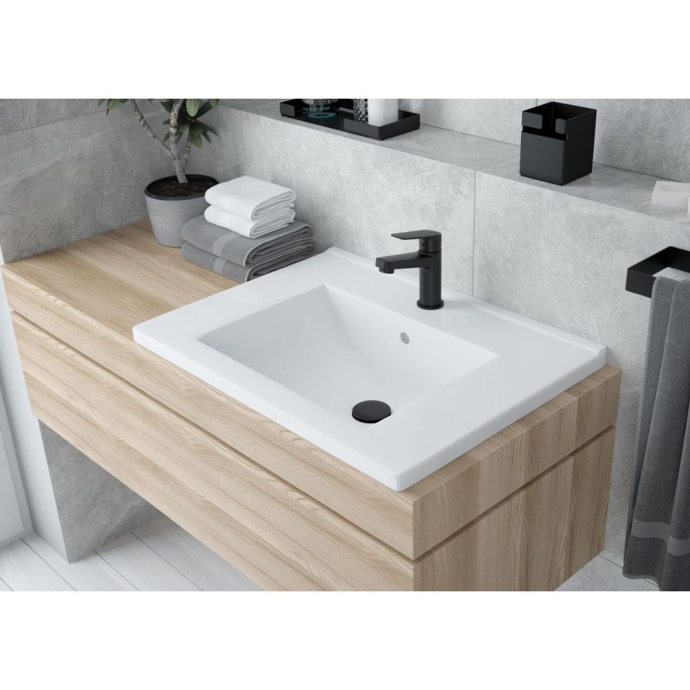 Lavoar baie incastrat alb lucios 60 cm Deante Floks [3]