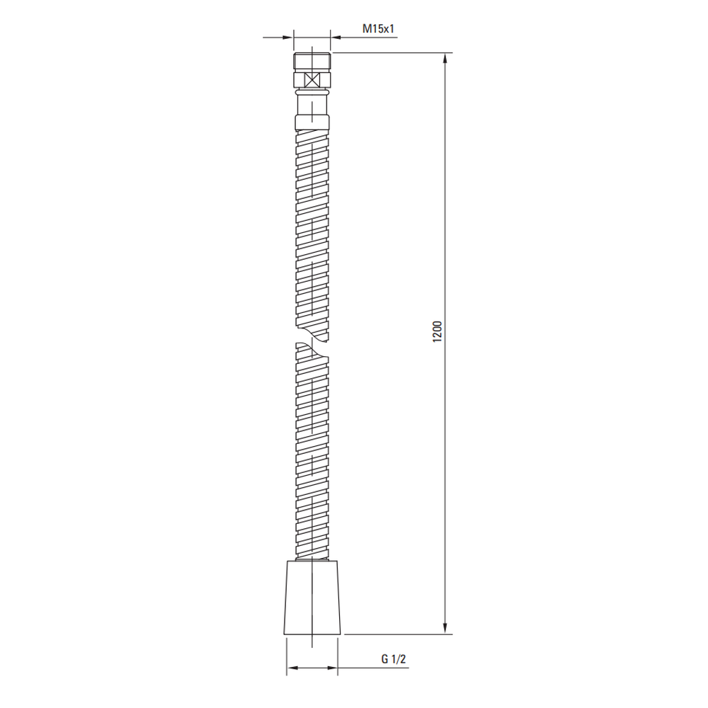 Furtun Deante pentru baterie bucatarie cu dus extractibil, 120 cm, crom [2]