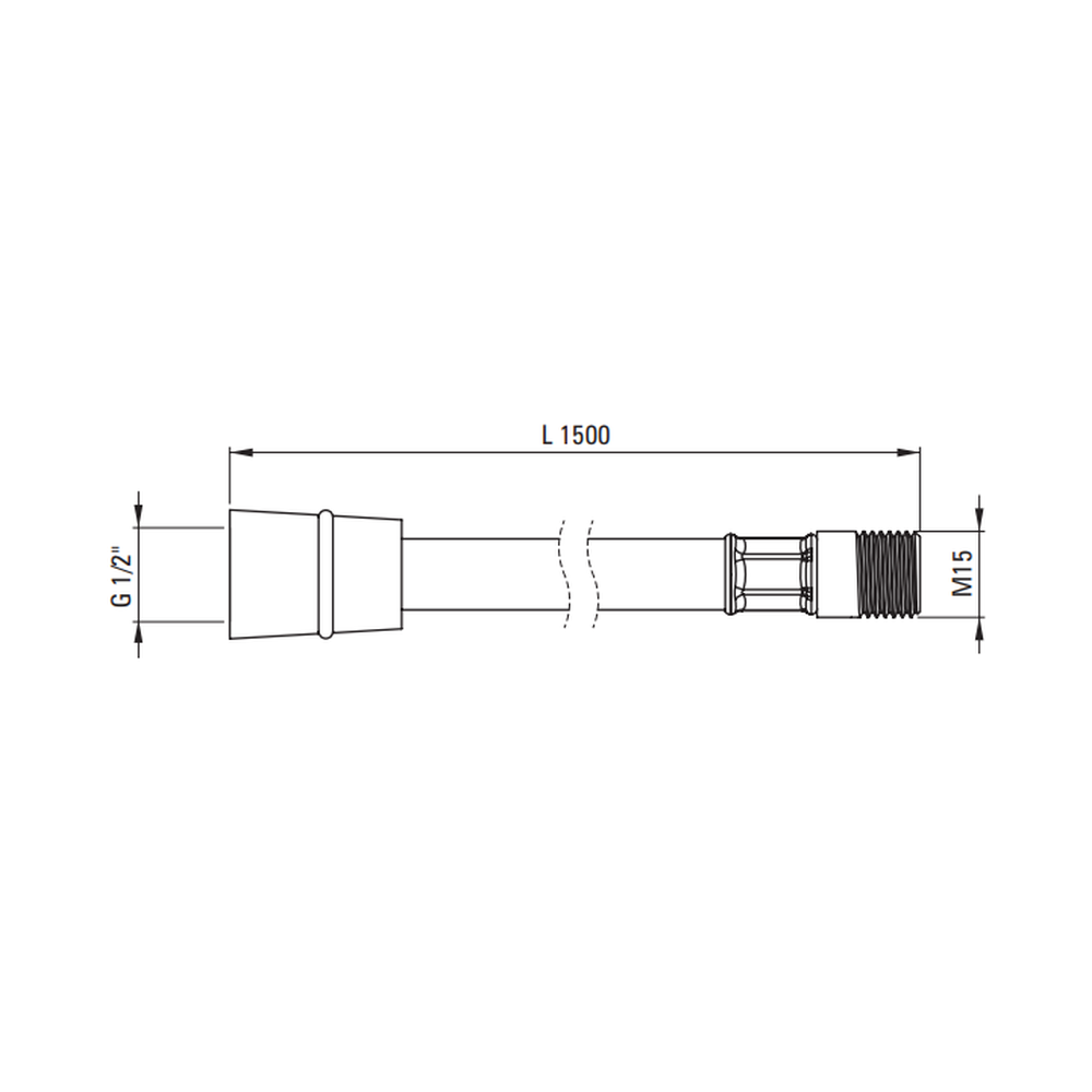 Furtun Deante pentru baterie bucatarie cu dus extractibil, 150 cm, crom [2]