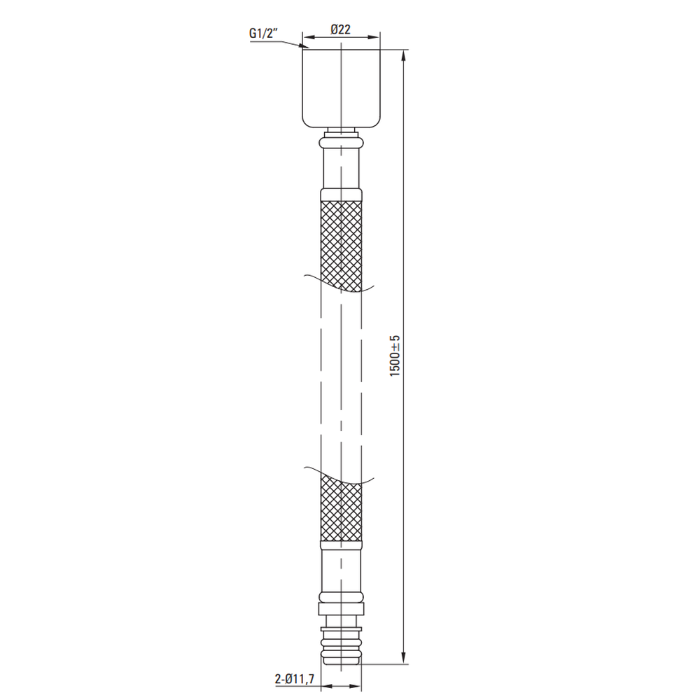 Furtun Deante pentru baterie bucatarie cu dus extractibil, 150 cm, negru [2]