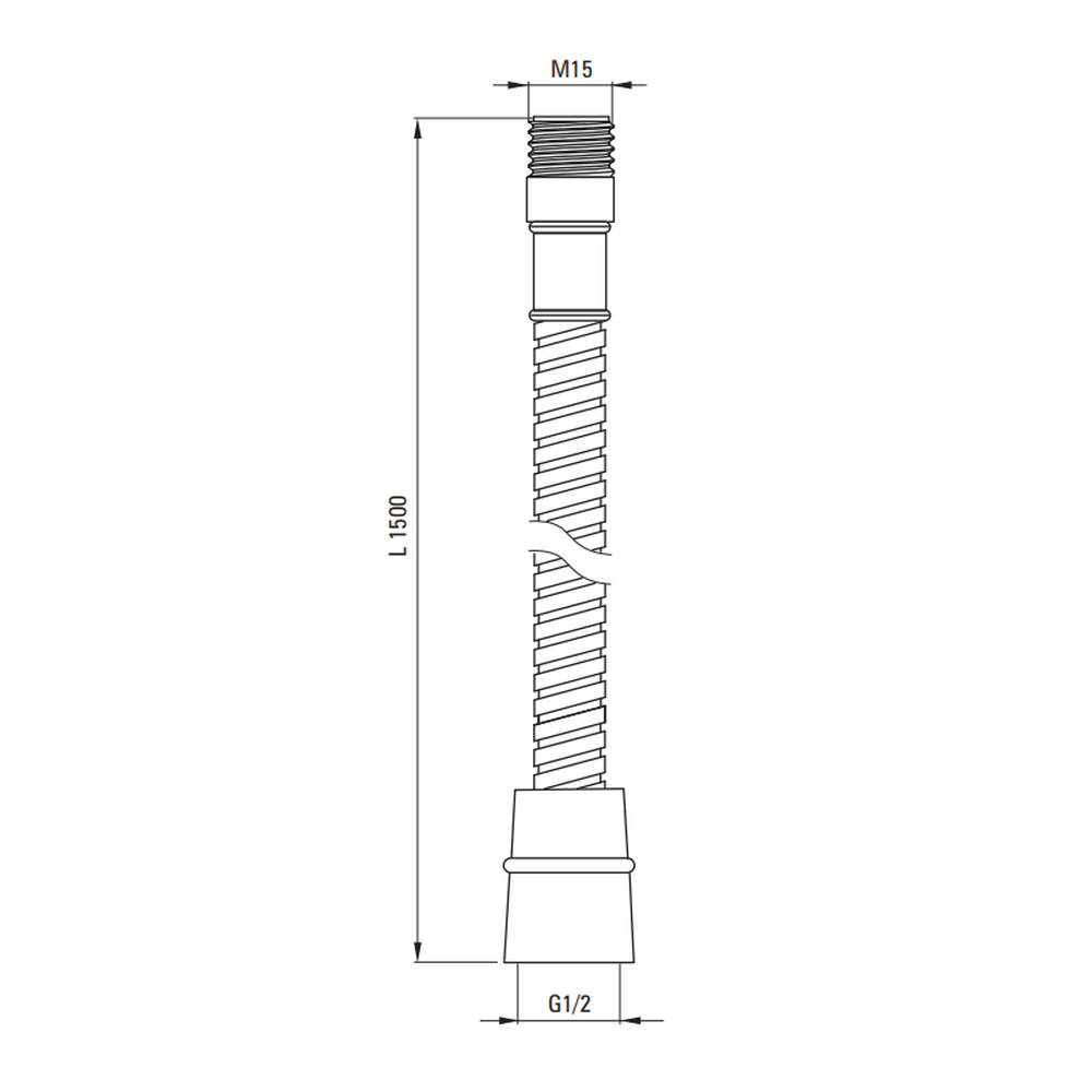 Furtun dus Deante 2 pentru baterie cada cu 3 orificii, 150 cm [2]