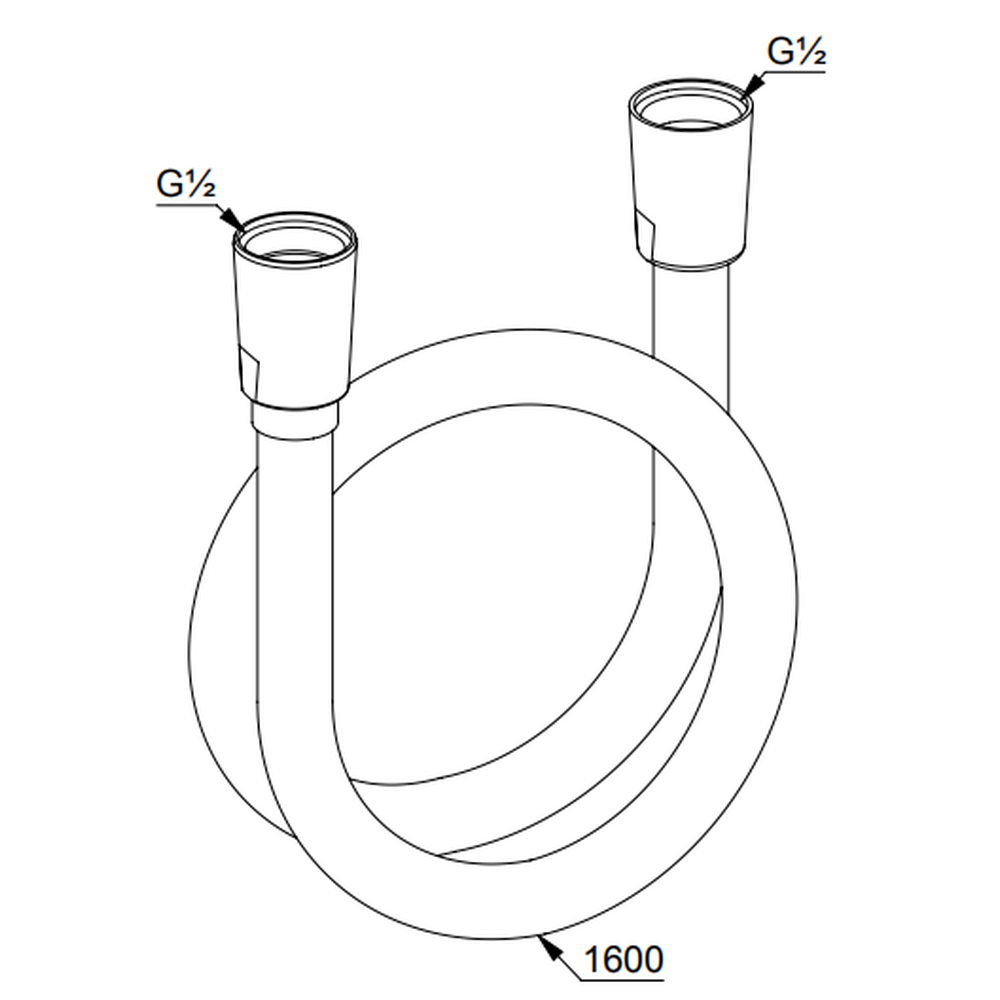 Furtun dus Kludi Suparaflex 160 cm alb [2]