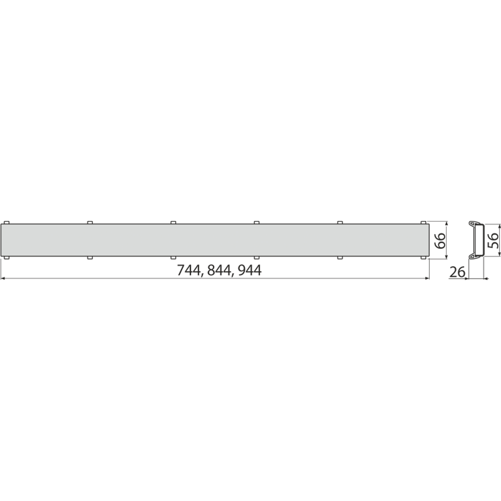 Capac cu doua fete pentru rigola dus din otel inoxidabil 750 mm Alcadrain DOUBLE-750M [2]