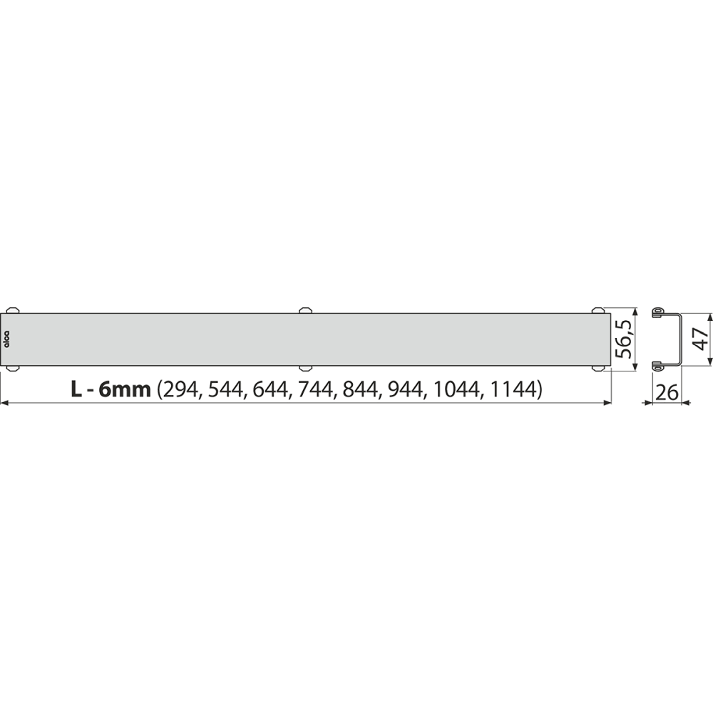 Capac pentru rigola dus din alama bronz antic 1050 mm Alcadrain DESIGN-1050ANTIC [2]
