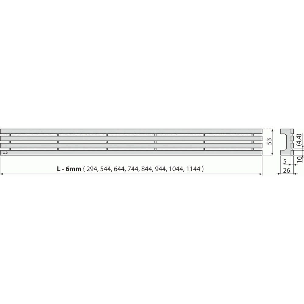 Capac pentru rigola dus din otel inoxidabil 1150 mm Alcadrain GAP-1150M [2]
