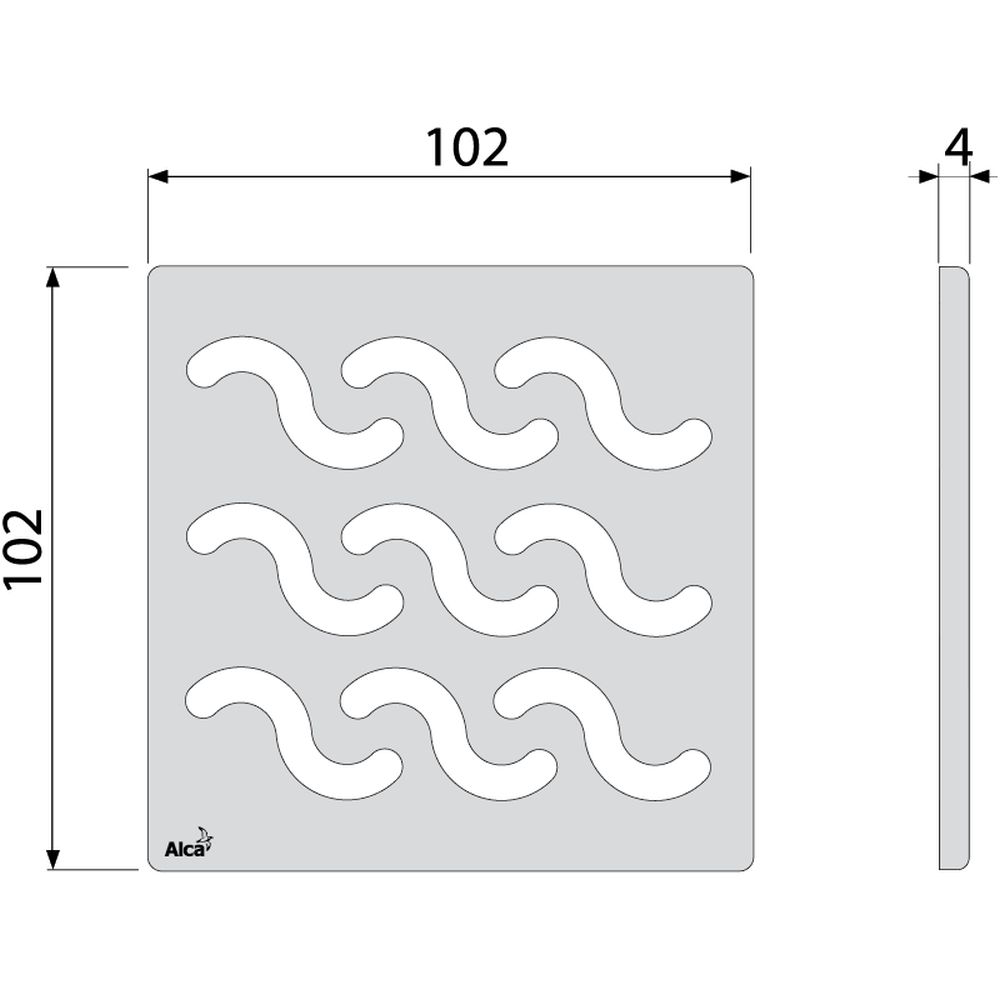 Gratar sifon pardoseala din otel inoxidabil 102x102 mm Alcadrain MPV002 [2]