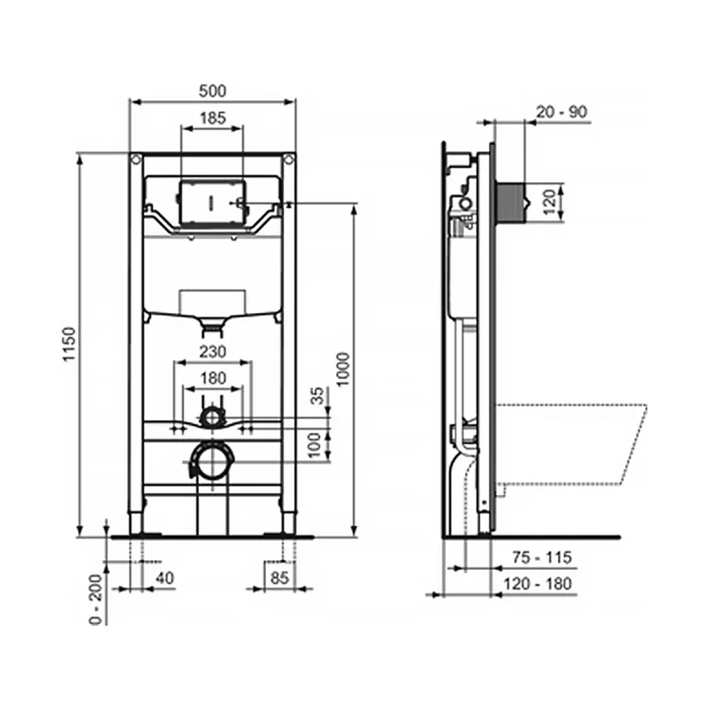 Set vas wc suspendat, cu rezervor, cadru si capac, Ideal Standard Connect i.Life B [7]