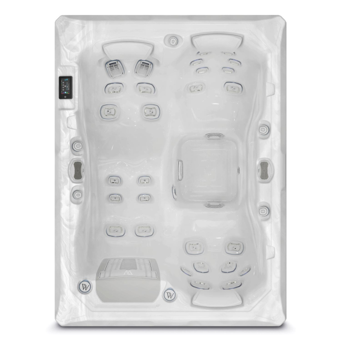 Minipiscina jacuzzi 3 persoane, alb-lucios, 32 jeturi hidromasaj, WiFi, sistem audio, 160 x 215 cm, Wellis Teide Life Deluxe [7]